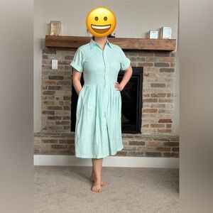 Chic Mint Green Midi Dress